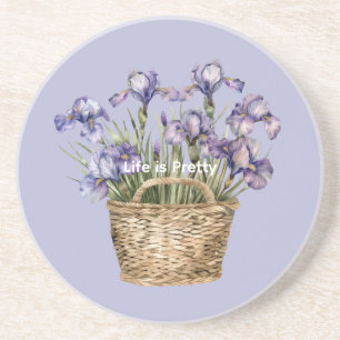 Purple Iris Flowers Coaster