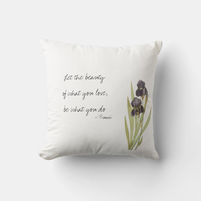 Purple Iris Flowers Cushion (Front)
