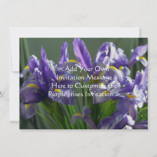 Purple Iris Flowers Custom Garden Invitation
