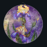 Purple Iris Flowers Dart Board Irises<br><div class="desc">Beautiful Purple Iris Flower Migned Art Painting   - Irises Flowers and Leaves</div>