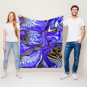 Purple Iris Flowers Fleece Blanket