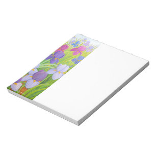 Purple Iris Flowers Floral Art Notepad