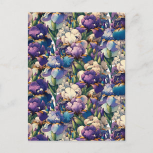 Purple iris Flowers Floral gardening Flower Garden Postcard