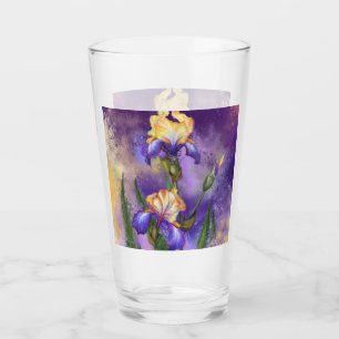 Purple Iris Flowers Glass - Painting