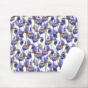 Purple Iris Flowers Mouse Mat