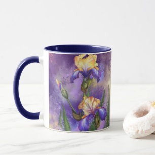 Purple Iris Flowers Mug