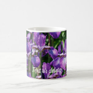Purple Iris Flowers Personalised Coffee Mug