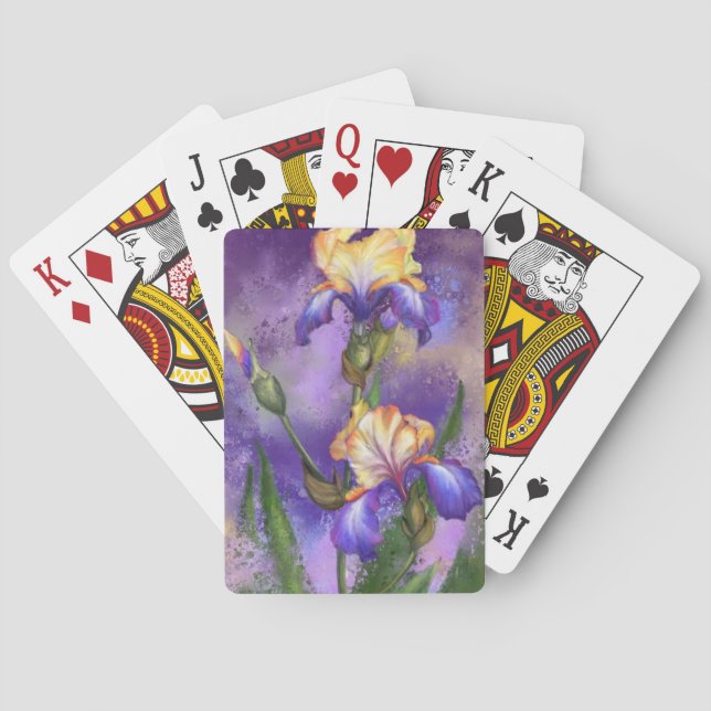 Purple Iris Flowers Playing Cards (Back)