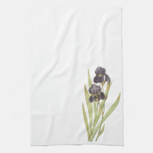 Purple Iris Flowers Tea Towel