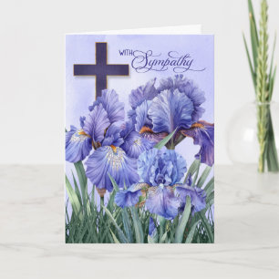 Purple Iris Garden Christian Sympathy Card