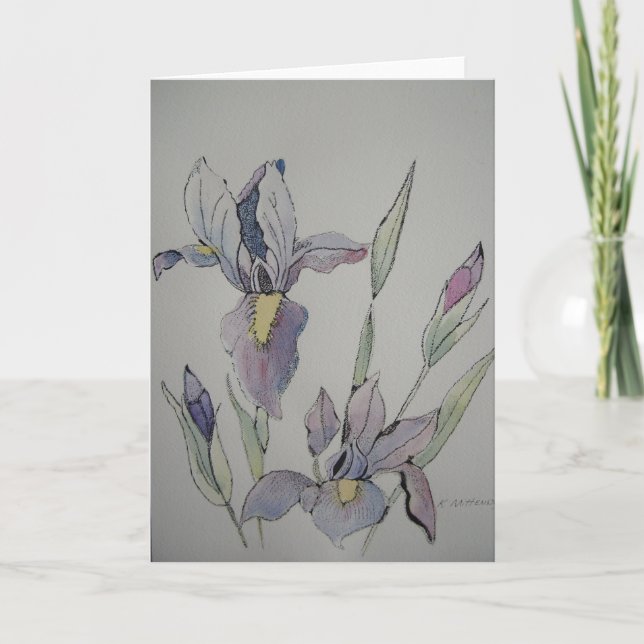 Purple Iris Greeting Card (Front)