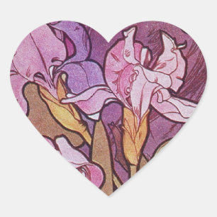 Purple Iris Heart Sticker