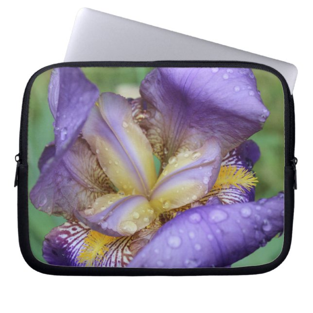 Purple Iris (Iris Germanica) Laptop Sleeve (Front)