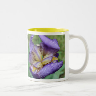 Purple Iris (Iris Germanica) Two-Tone Coffee Mug