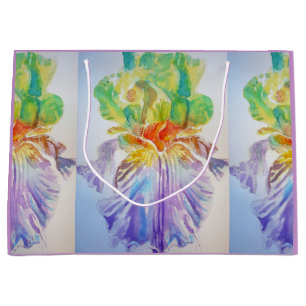 Purple Iris Irises Floral Watercolor Gift Bag