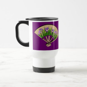 Purple Iris Japanese Fan Design Travel Mug(purple) Mug