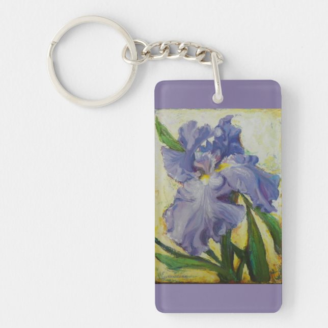 Purple iris key chain (Front)