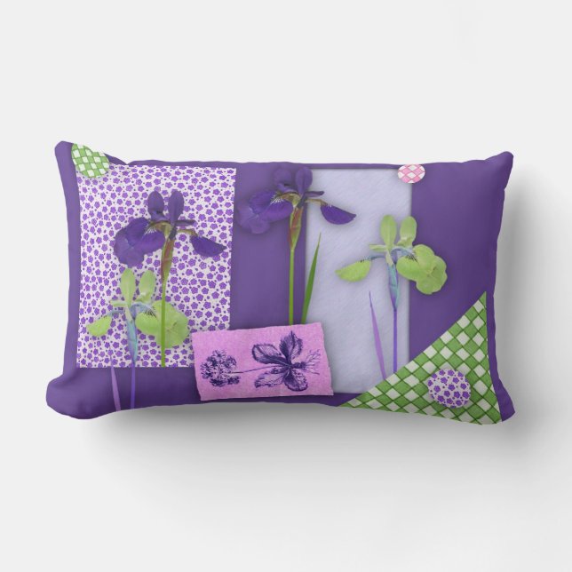 Purple Iris Lumbar Cushion (Front)