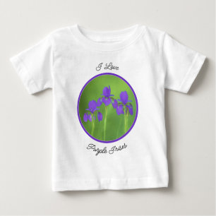 Purple Iris Painting - Original Flower Art Baby T-Shirt