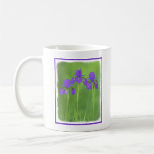 Purple Iris Painting - Original Flower Art Coffee Mug