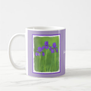 Purple Iris Painting - Original Flower Art Coffee Mug