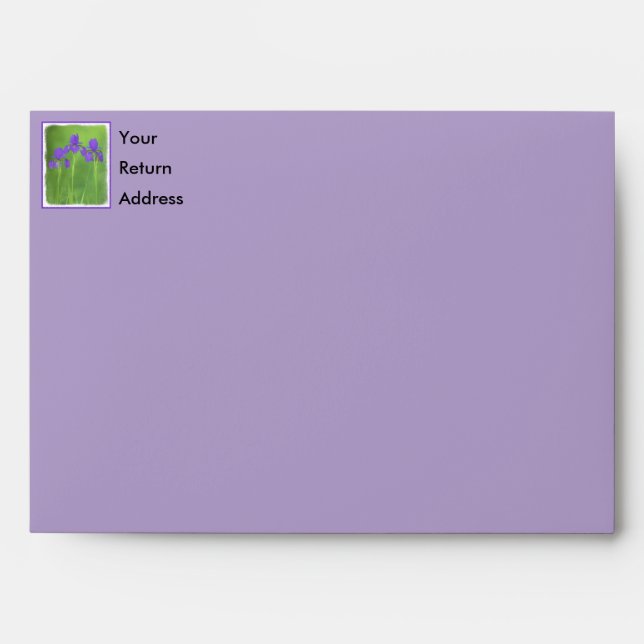Purple Iris Painting - Original Flower Art Envelope (Front)