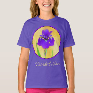 Purple Iris Painting - Original Flower Art T-Shirt