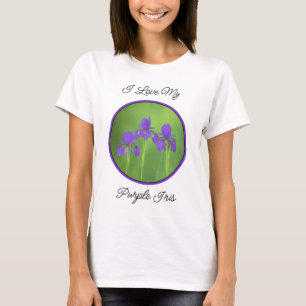 Purple Iris Painting - Original Flower Art T-Shirt