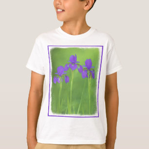 Purple Iris Painting - Original Flower Art T-Shirt