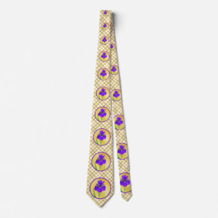 Purple Iris Painting - Original Flower Art Tie