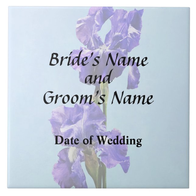 Purple Iris Pair Wedding Products Tile (Front)