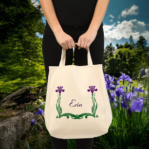 Purple Iris Personalised Tote Bag