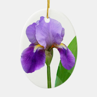 Purple Iris Photo Christmas Ornament