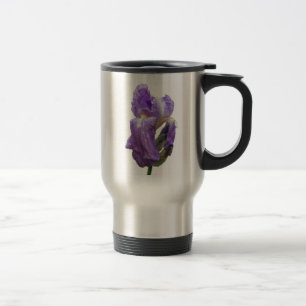 Purple Iris Photograph Travel Mug