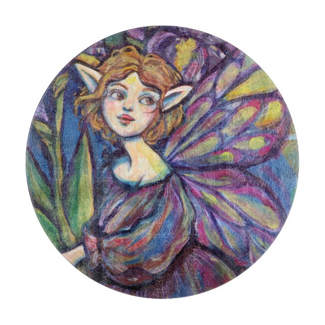 Purple Iris Pixie Girl                             Cutting Board (Front)