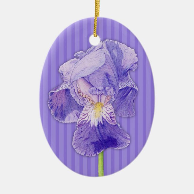 Purple Iris purple Ornament (Front)
