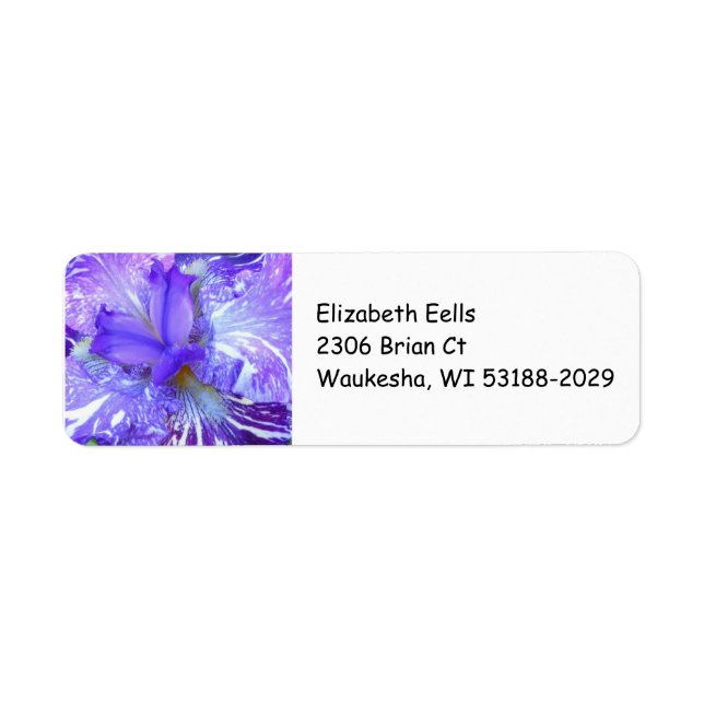 Purple Iris Return Address Label (Front)