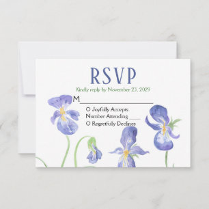 Purple Iris RSVP Wedding Response