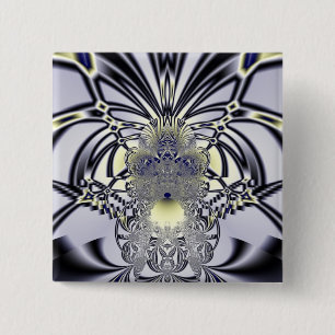 Purple Iris Sacred Geometry Fractal Art 15 Cm Square Badge