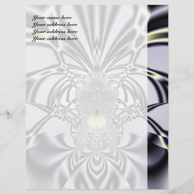 Purple Iris Sacred Geometry Fractal Art Custom Letterhead (Front)
