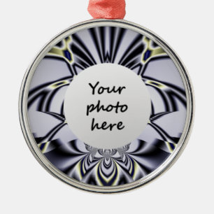 Purple Iris Sacred Geometry Fractal Art Metal Tree Decoration