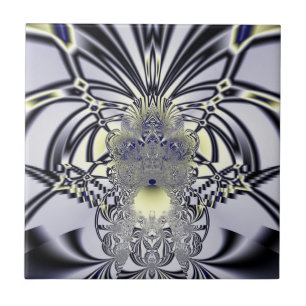 Purple Iris Sacred Geometry Fractal Art Tile