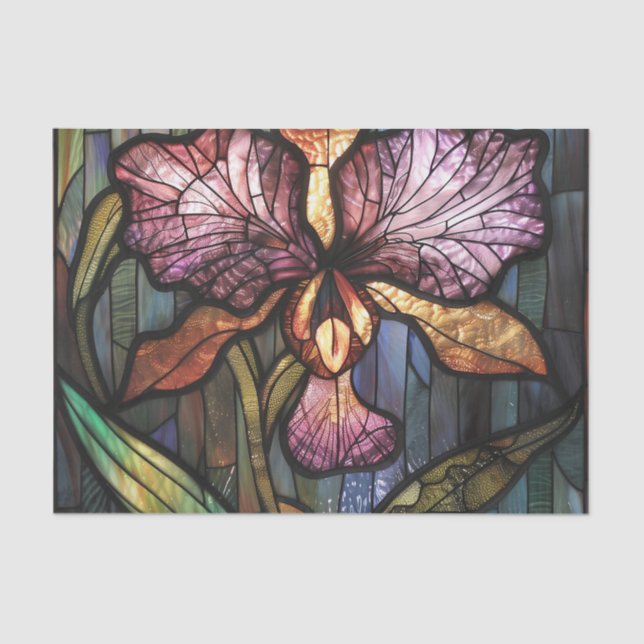 Purple Iris Stained Glass Tissue Paper (Front)