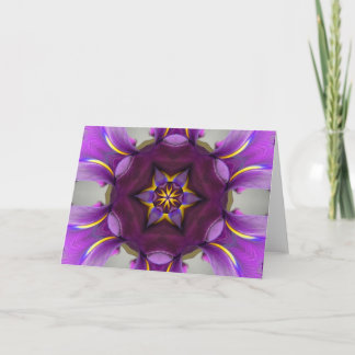 Purple Iris Star Mandala Card