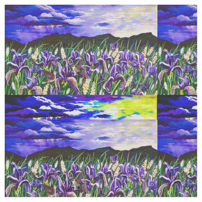Purple Iris Storm Fabric (Close Up)