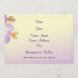 Purple Iris Themed Wedding Invite