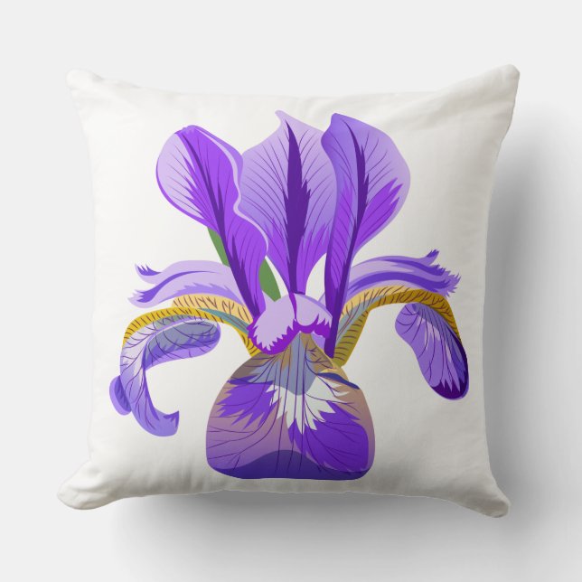 Purple Iris Throw Pillow (Front)