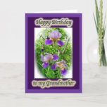 Purple Iris Trio Grandmother Birthday Card<br><div class="desc">A trio of iris flowers especially for your Grandmother.</div>