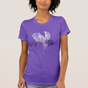 Purple Iris watercolor art t-shirt