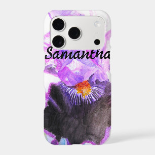 Purple Iris Watercolor Flower Floral Birthday